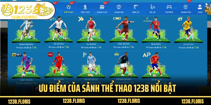 Ưu điểm của sảnh thể thao 123B nổi bật