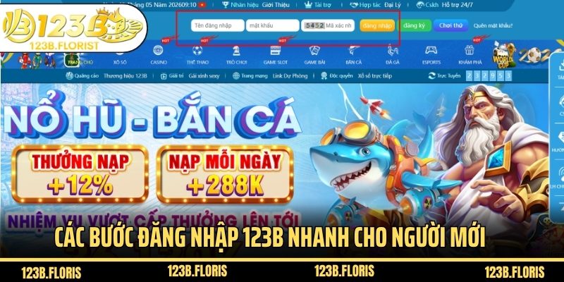 Các bước đăng nhập 123B nhanh cho người mới tham khảo