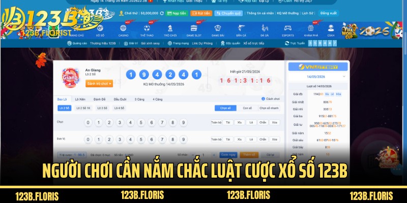 Người chơi cần nắm chắc luật cược xổ số 123B online